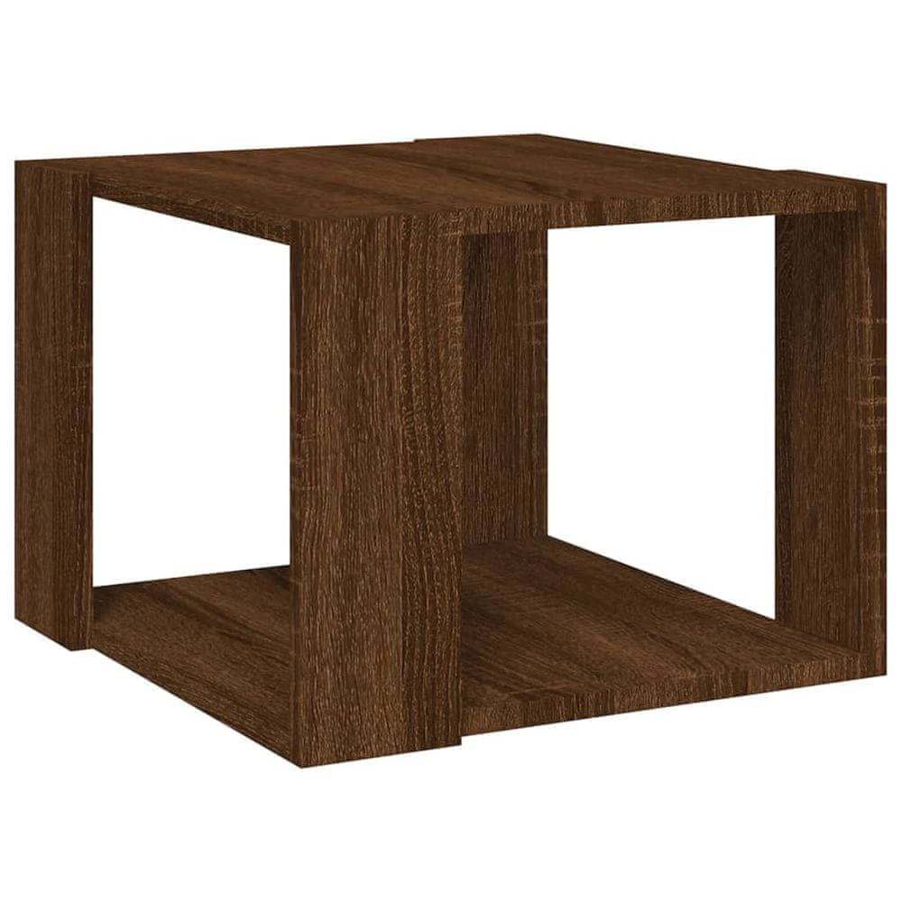 Vidaxl Konferenčný stolík hnedý dub 40x40x30 cm spracované drevo